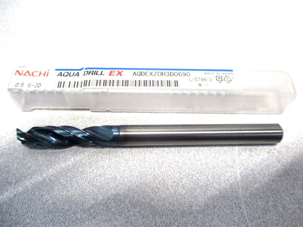 Nachi (0719166) 6.90mm x 88mm OAL 2-Flute RH Carbide Aqua Ex Flat Bottom Drill