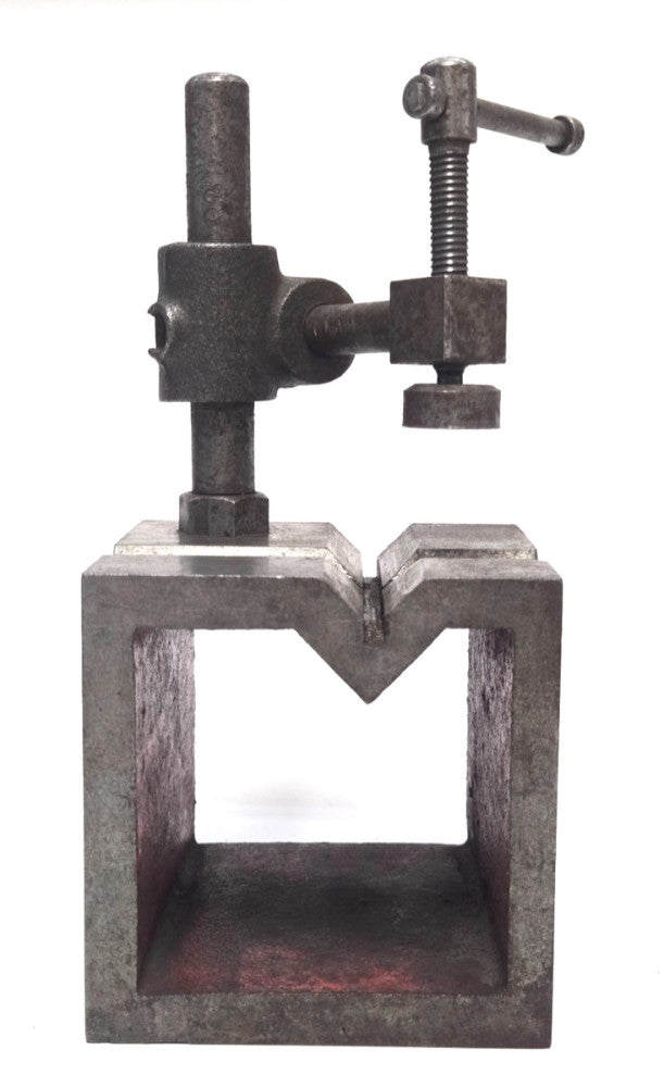 V BOX BLOCK WITH V-GROOVE CAST IRON 90 DEGREE/CLAMP MOUNTING SCREW 4"X4"