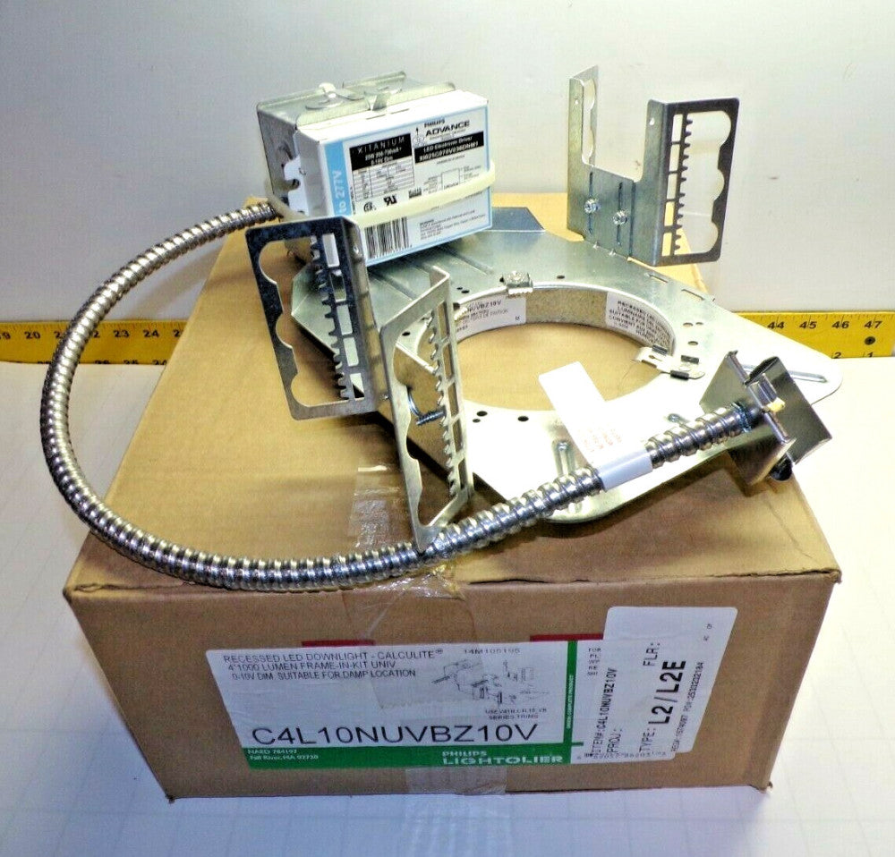 NEW PHILIPS LIGHTOLIER 4" RECESSED LED DOWNLIGHT FRAME IN KIT  C4L10NUVBZ10V