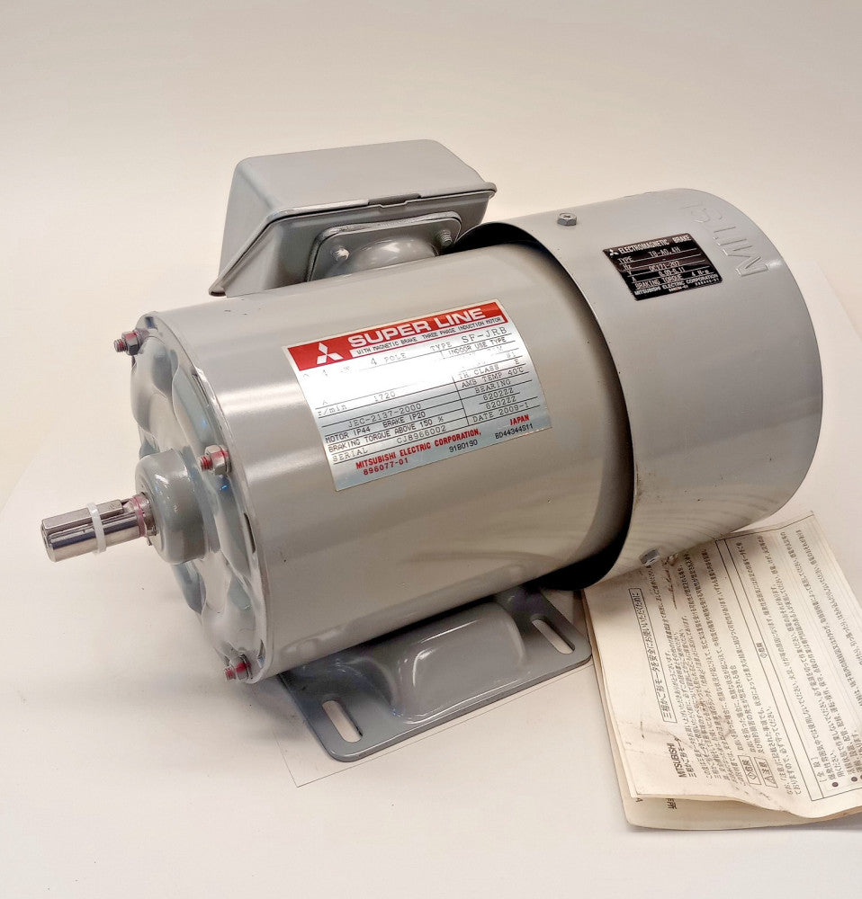 Mitsubishi SF-JRB Used Electric Motor 3ph 4P 0.4kW 480V 1720rpm Brake TB-A0.4H