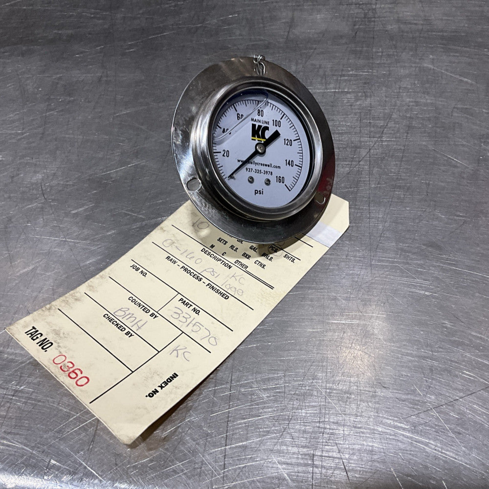 Trerice D82LFB 2.5" Gauge  Range: 0-100 psi Connection 1/4 NPT Lower