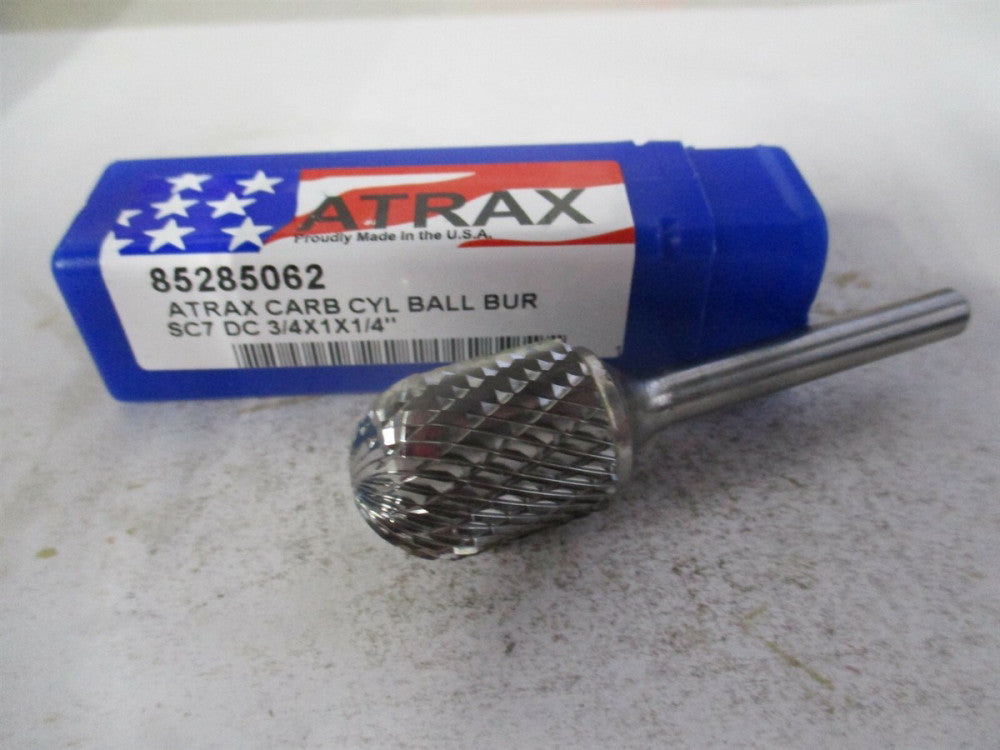(SC-7DC-ATX) 3/4 x 1/4" x 1" x 2-3/4" Carbide Double Cut Cylinder w/ Radius Burr