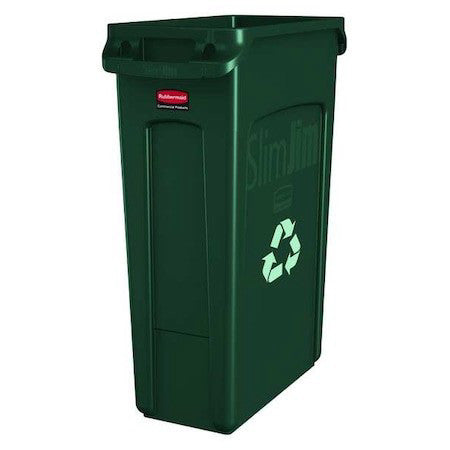 Rubbermaid Commercial Fg354007grn Rectangular Recycling Bin, Green, 11" Dia,