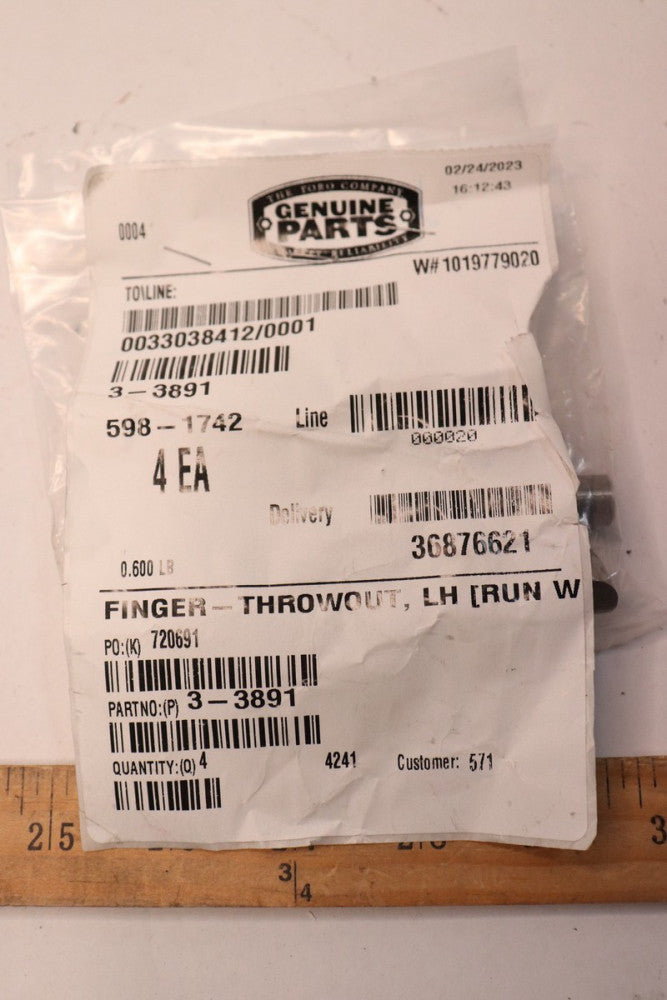 (4-Pk) L/H Finger Throwout 3-3891