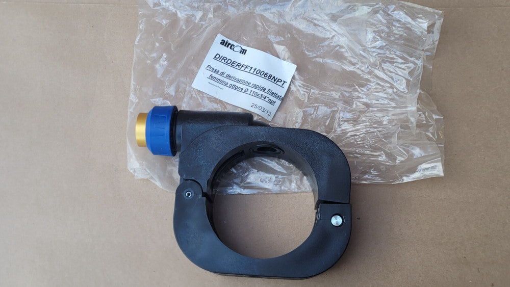 Aircom DIRDERFF110068NPT 110mm x 3/4" NPT Clamp Air Pipe Connection