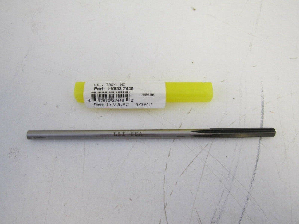 L & I (LV533.2440) 1-1/4" x 1/4" x 6" OAL Chucking Reamer New