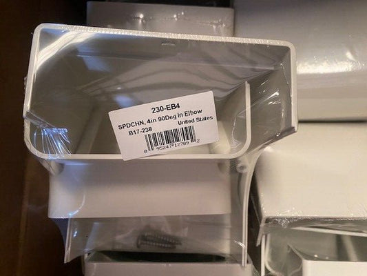 (1) 4" SpeediChannel 90-Degree Inside Elbow (Natural) 230-EB4