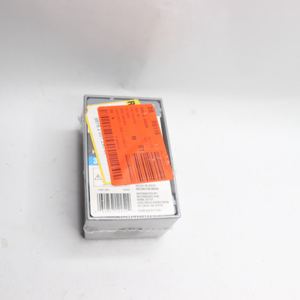 Commercial Electric 1-Gang Weatherproof Electrical Outlet Box Metal Gray 12252