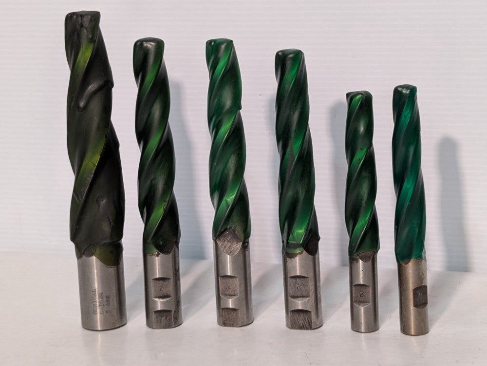 (3) Conical B-1221 2 Deg Tapered End Mill (Middle-sized 3 mills in main photo)