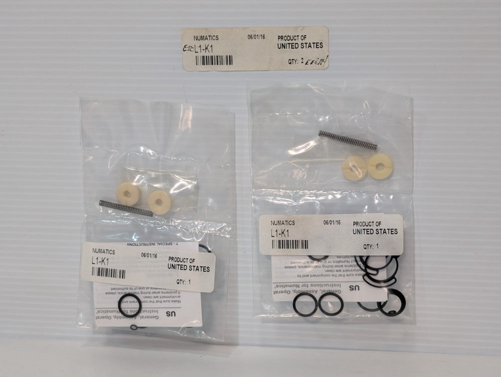 Lot of 2 Numatics L1-K1 seal kits for solenoid valves, O-rings & spring
