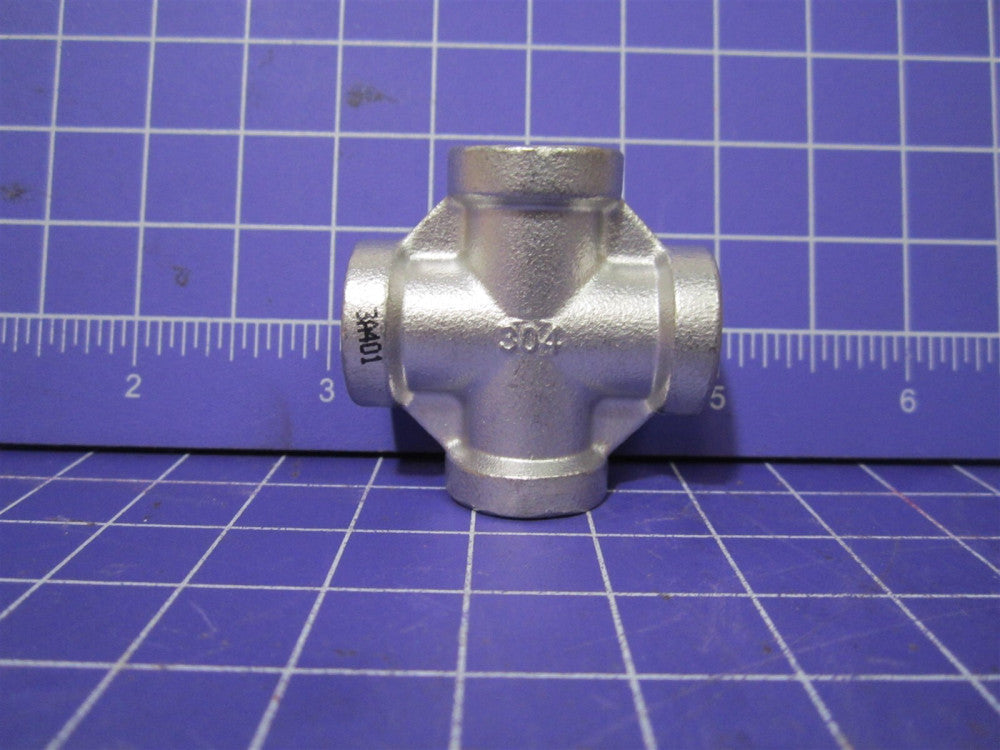1/4" NPT 304 SS Cross fitting, 4-Way Female Fitting, Pipe Fitting Lot of 10