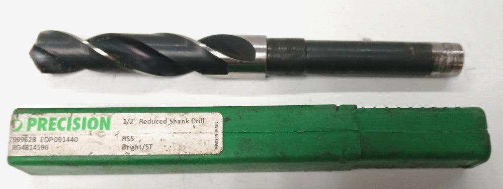 PRECISION REDUCED SHANK DRILL BIT 5/8" DIA 1/2" SHANK DIA 2 FLUTES HSS