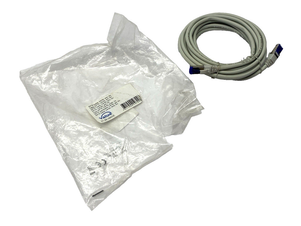 Value 21.99.0865E Double Ended Ethernet Cable Gray Male RJ45 Connectors 5m