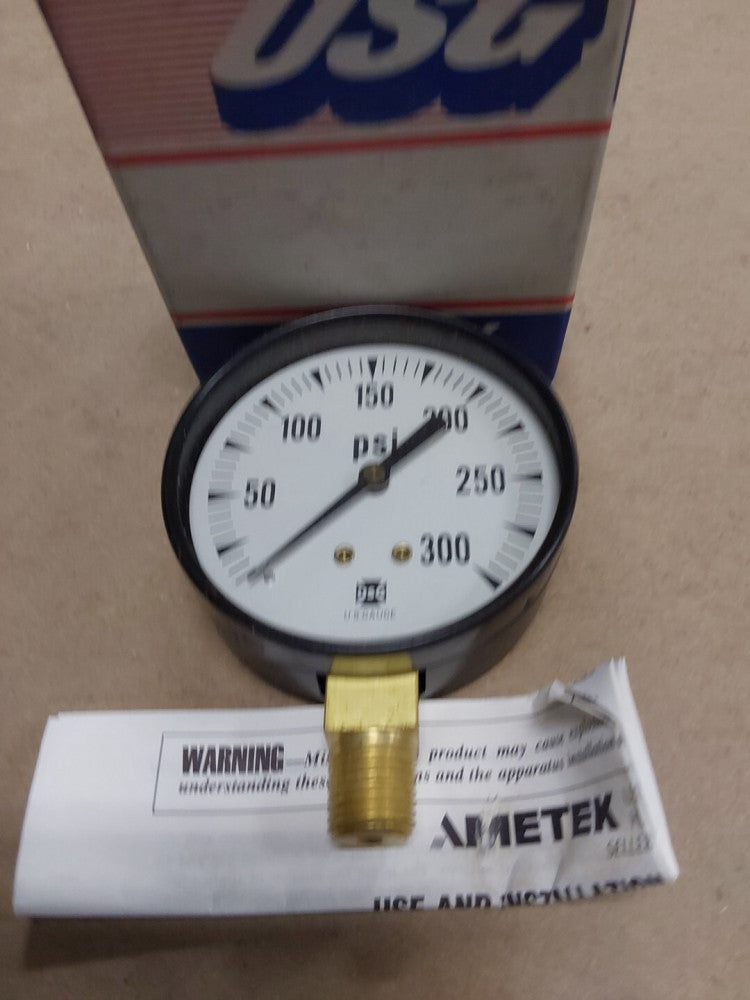 NEW 2 1/2" USG P-500 0-300psi Pressure Gauge