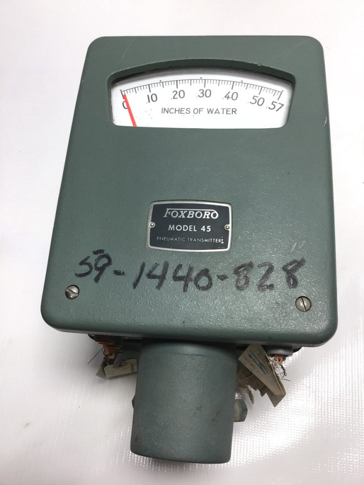 Foxboro Model 45 Pneumatic Transmitter 0-.57 Inches of Water 20 PSIG Air Supply