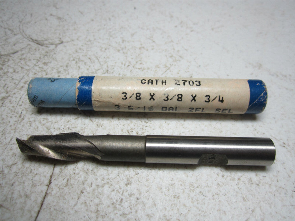 Eclipse Industrial (2703) 3/8 x 3/8 x 3/4 x 3-5/16 2 Flute HSS Square End Mill