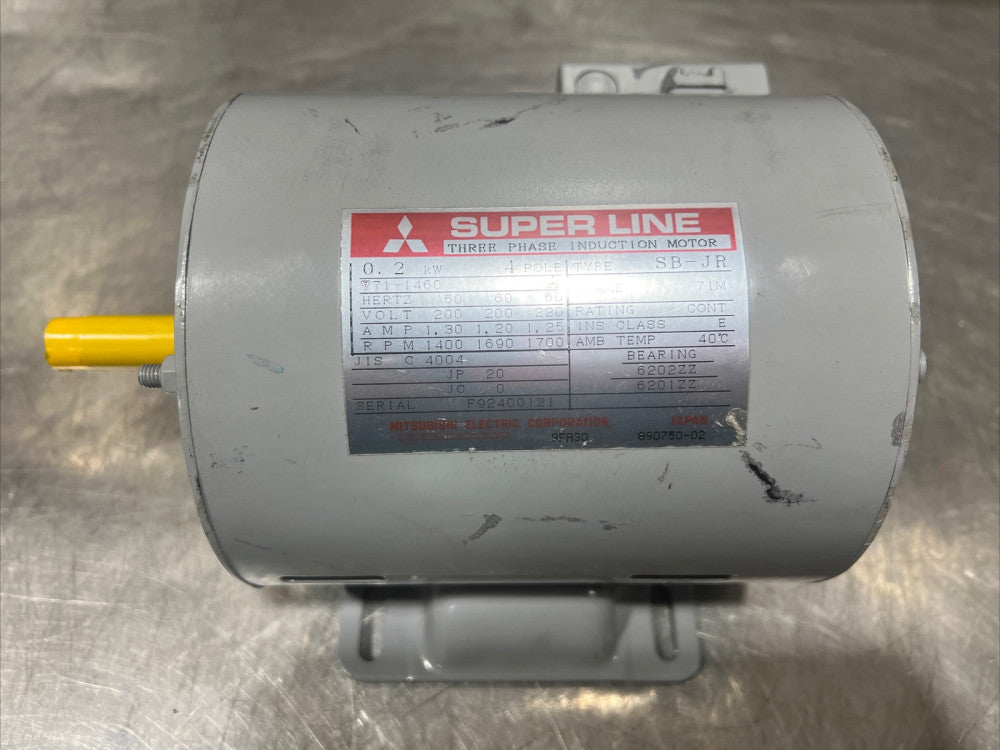MITSUBISHI SUPER LINE SB-JR THREE PHASE INDUCTION MOTOR 0.2KW, 4P, Nos Surplus