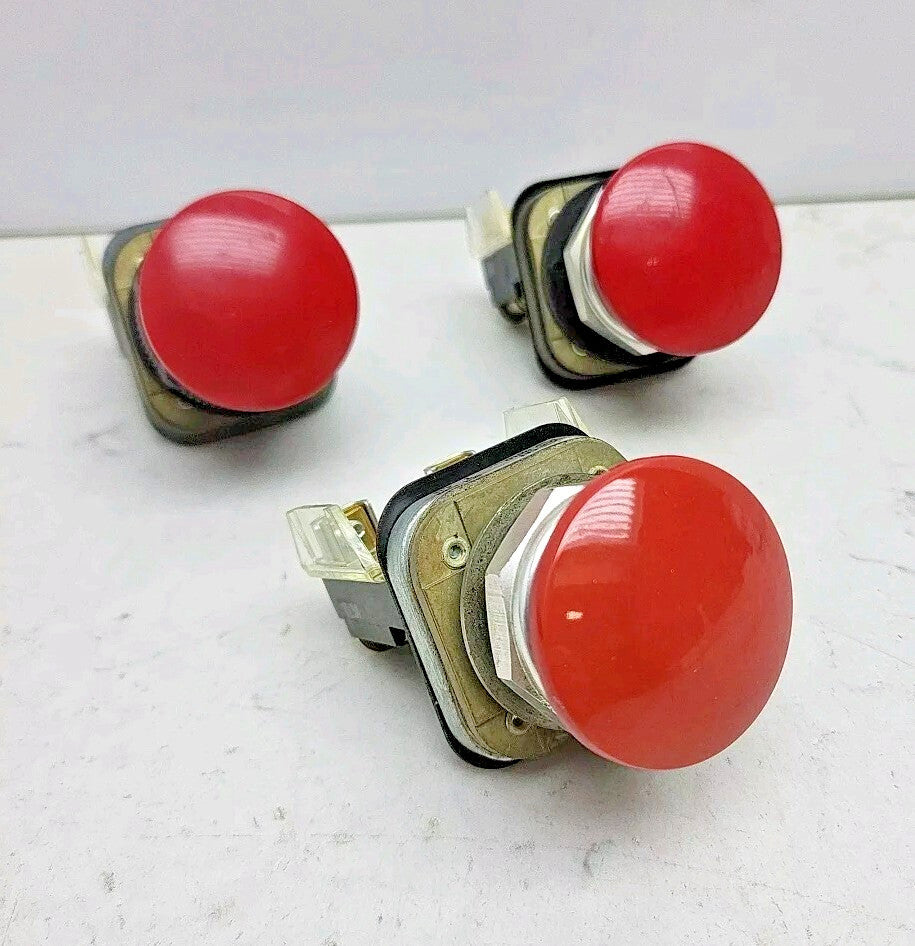 3 Pk Allen Bradley 800T-D Red 800T-XA Contact Push Button Emergency Stop Button
