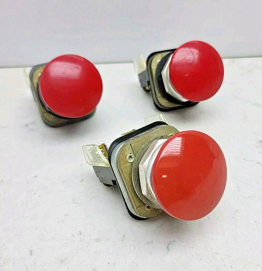 3 Pk Allen Bradley 800T-D Red 800T-XA Contact Push Button Emergency Stop Button