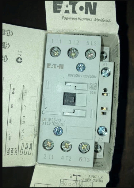 Eaton IEC contactor, 3P, 18A, 120V coil, non-reversing, C frame size