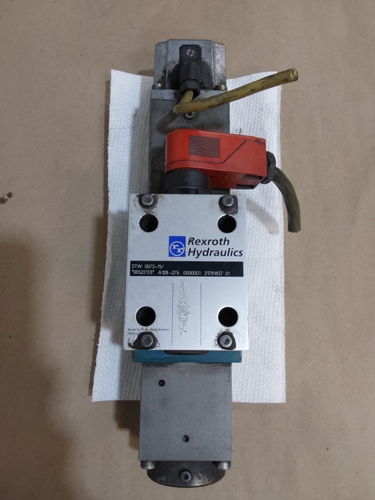 REXROTH HYDRAULIC VALVE STW 0075-11/ 000522133 A128-276 0000007 21781837 01