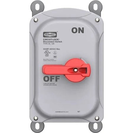 Hubbell Wiring Device-Kellems Hblds30vfd Non-Fusible Disconnect Switch, 30 A,