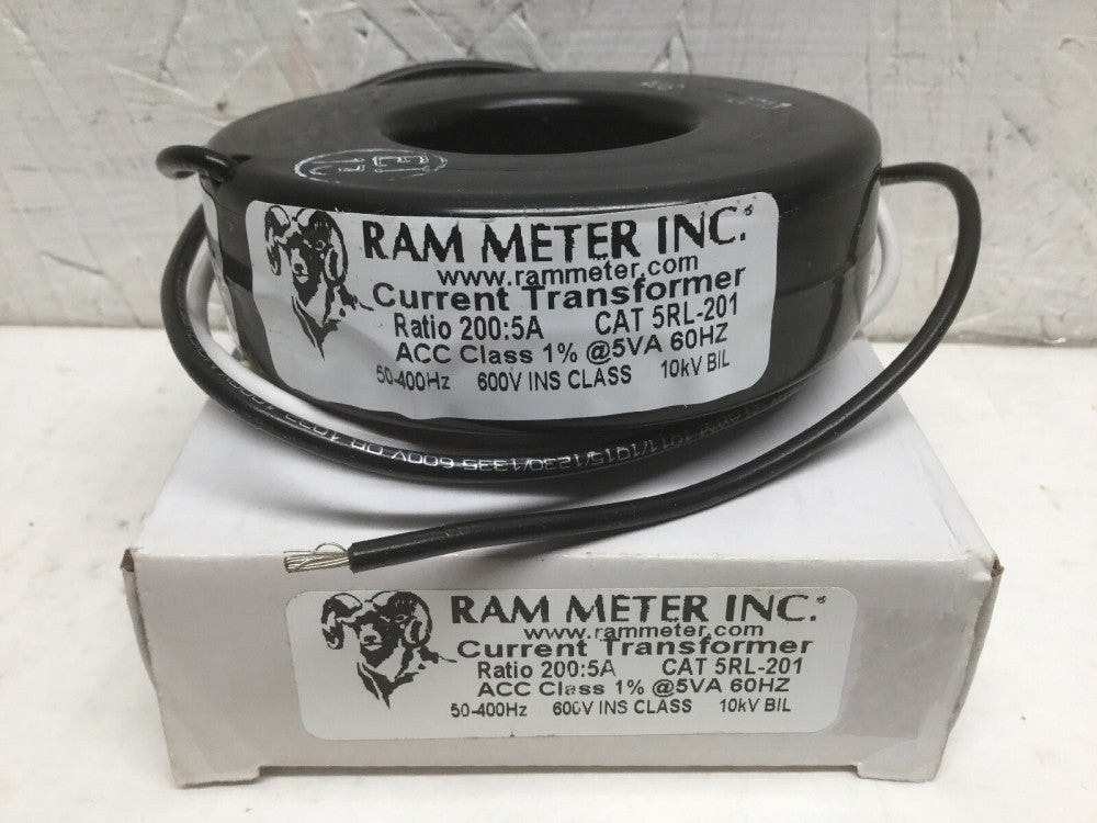 Ram Meter Inc 5RL-201 Current Transformer Ratio 200:5 Amps