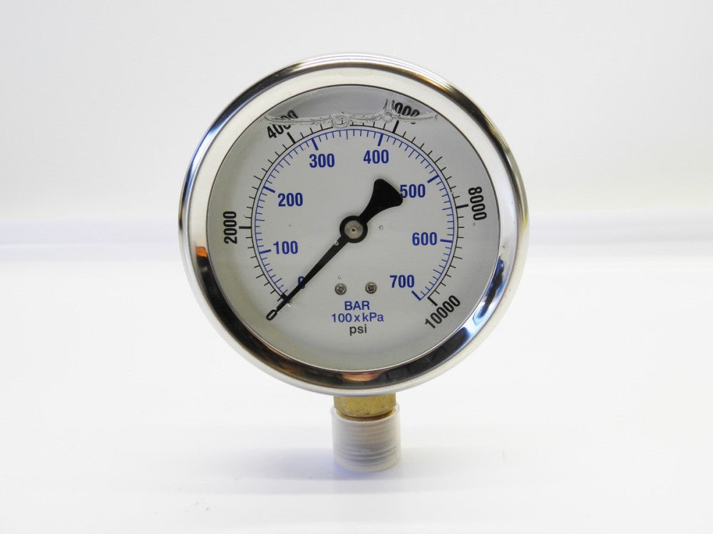 PIC Gauge 201L-402U Glycerin Filled Industrial Bottom Mount Pressure Gauge with