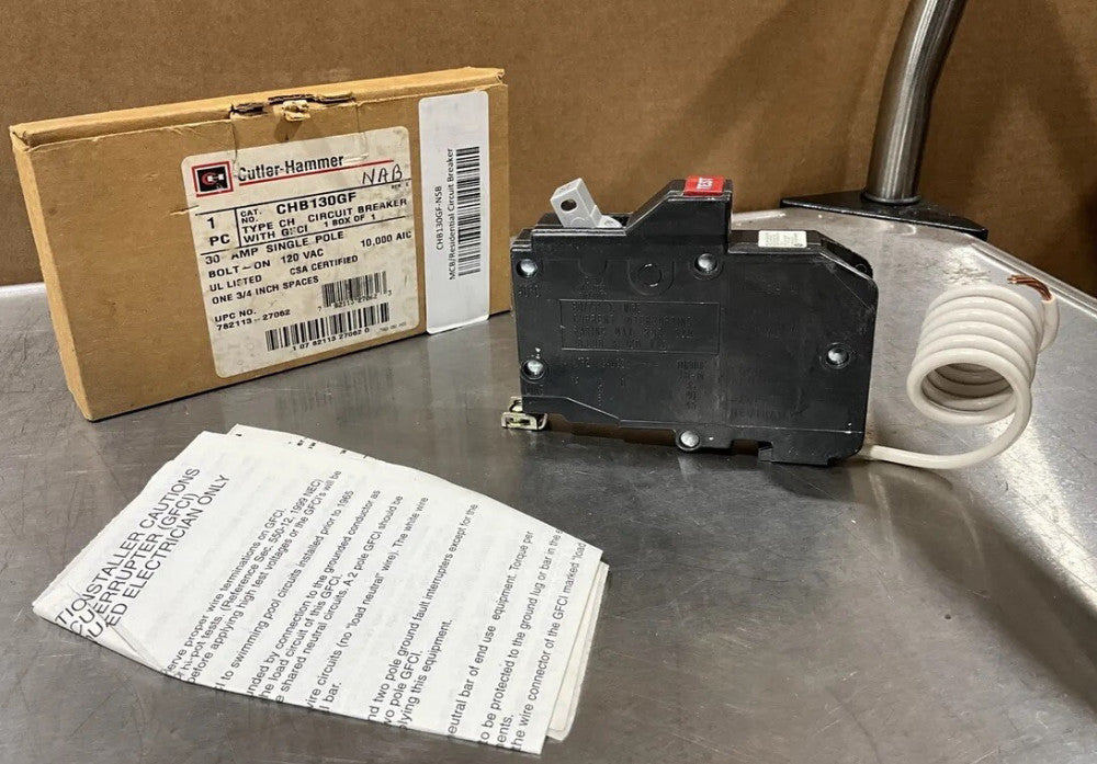 New Cutler Hammer CHB130GF 1 Pole 30 Amp 120V Circuit Breaker NOS SURPLUS