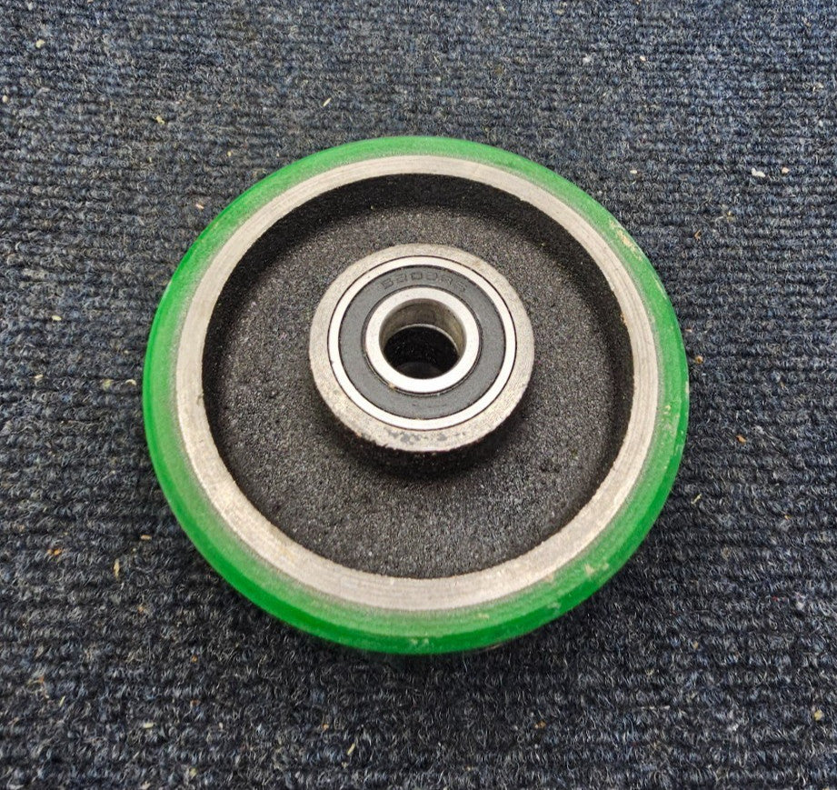 (QTY 2) 6202RS: Polyurethane On Metal Wheel 4" Diameter Green