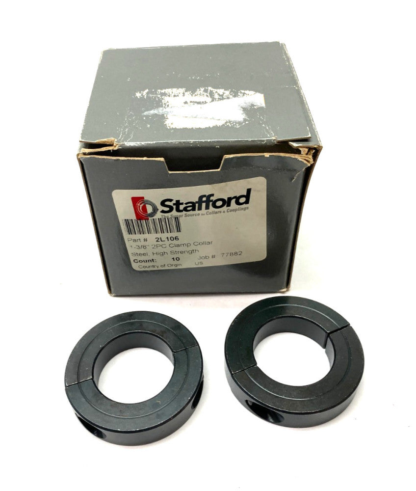 Stafford 2L106 2-Piece Clamping Collar 1-3/8" Steel, High Strength, BOX OF 2