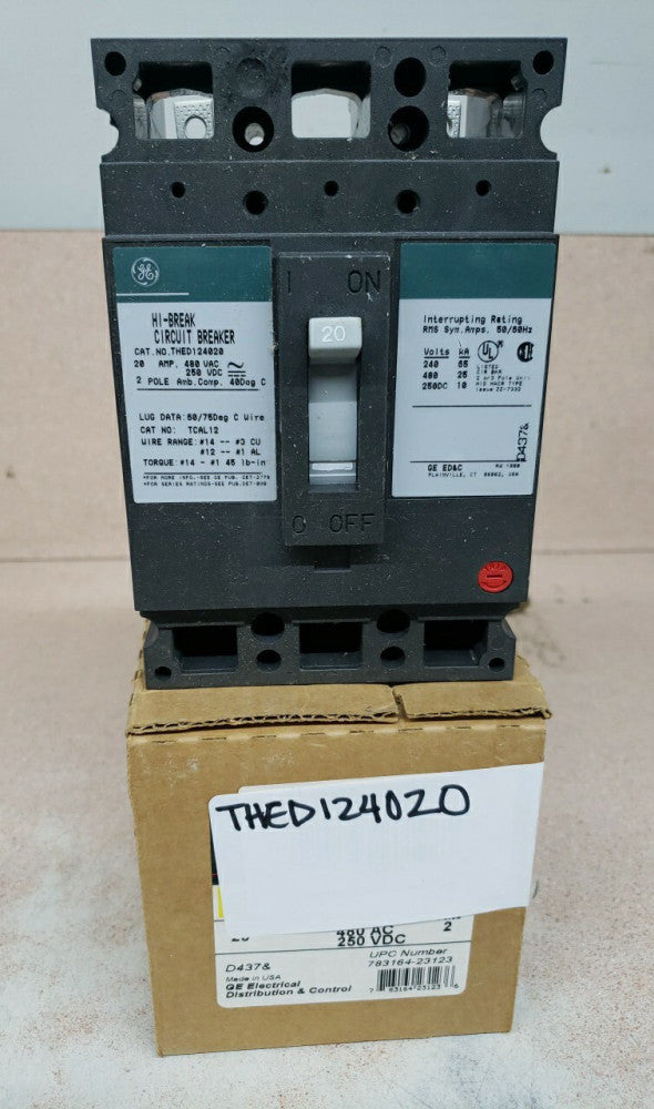 NEW OLD STOCK General Electric THED124020 3 Pole 20A Circuit Breaker
