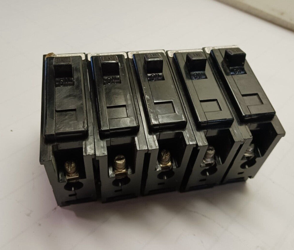 5) WESTINGHOUSE 15 AMP BOLT ON CIRCUIT BREAKER 120 VAC QBHW1015