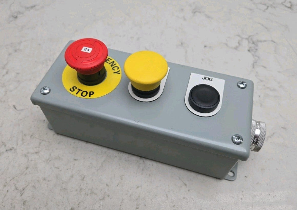 Hoffman E3PBG Pushbutton Enclosure 3-Hole Type 12 With Schneider Pushbuttons 