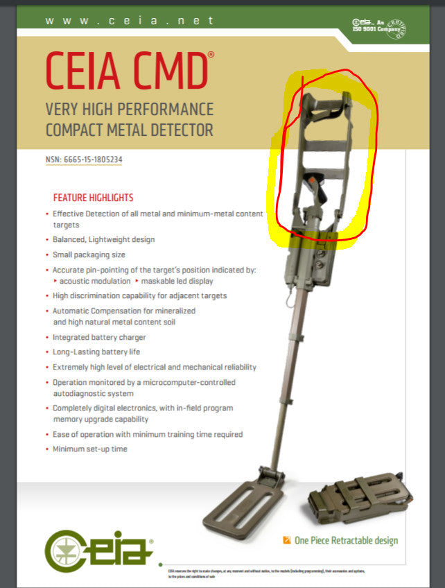 Elbow Support for CEIA CMD Compact Military Metal Detector  Military [D1S3]