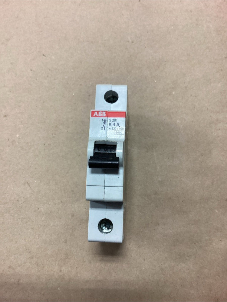ABB S201 K4A 4 Amp 1 Pole 230/400 VAC Circuit Breaker S201K4A S 201 K4A
