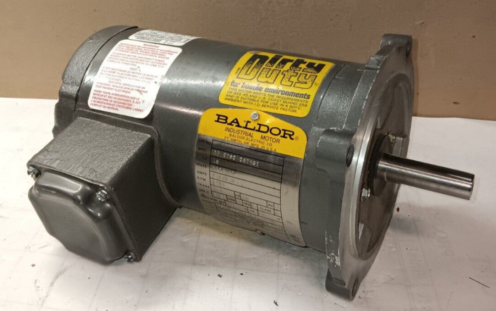 NEW BALDOR .6 HP SEVERE DUTY AC MOTOR 3-PHASE 230/460 VAC 1725 RPM 56C TENV