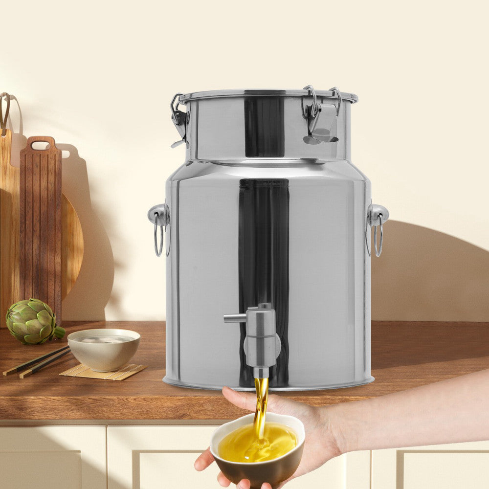 10L/2.64 Gal 304 Stainless Steel Beverage Dispenser w/ Spigot Beverage Carrier.