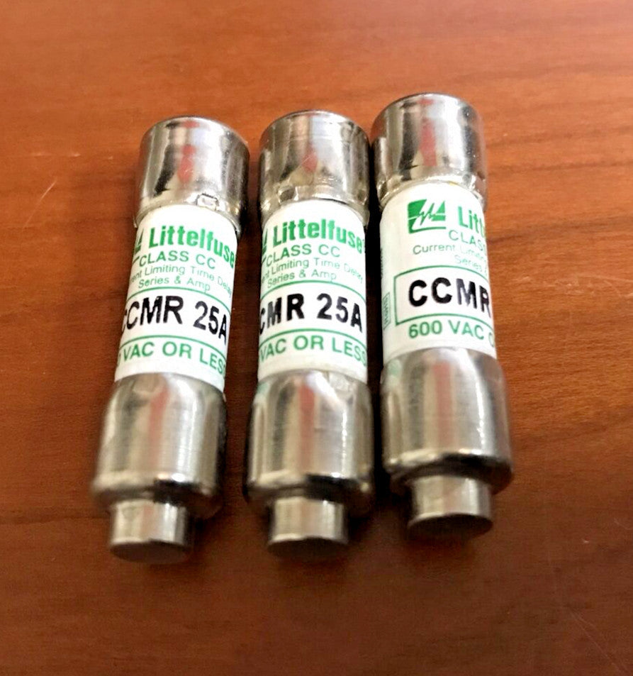 (Lot of 3) Littelfuse CCMR 25A Class CC Fuse 25A 600Vac