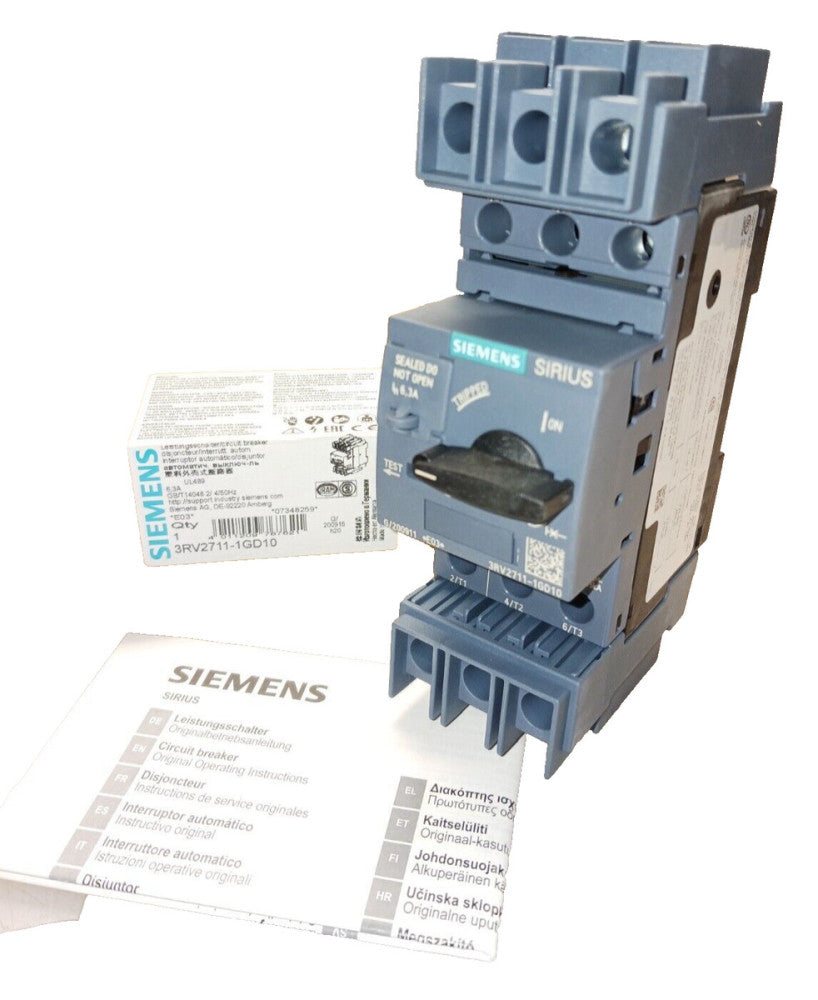 NEW SIEMENS 6.3 AMP CIRCUIT BREAKER  3RV2711-1GD10