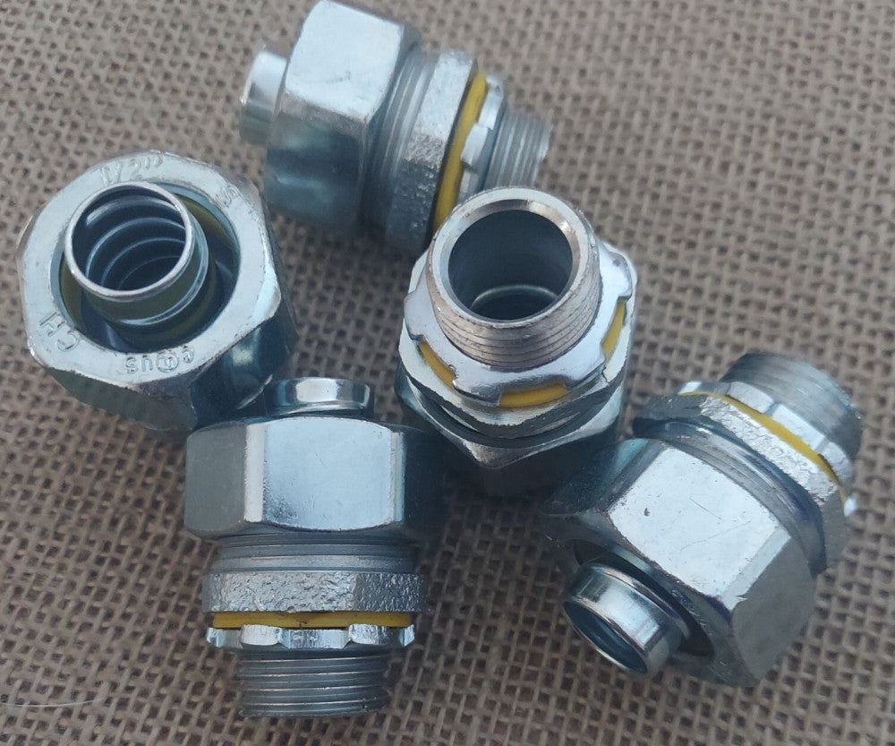 Lot of 5 - EATON Crouse-Hinds LT50 1/2" Straight Male Connector. Liquid Tight