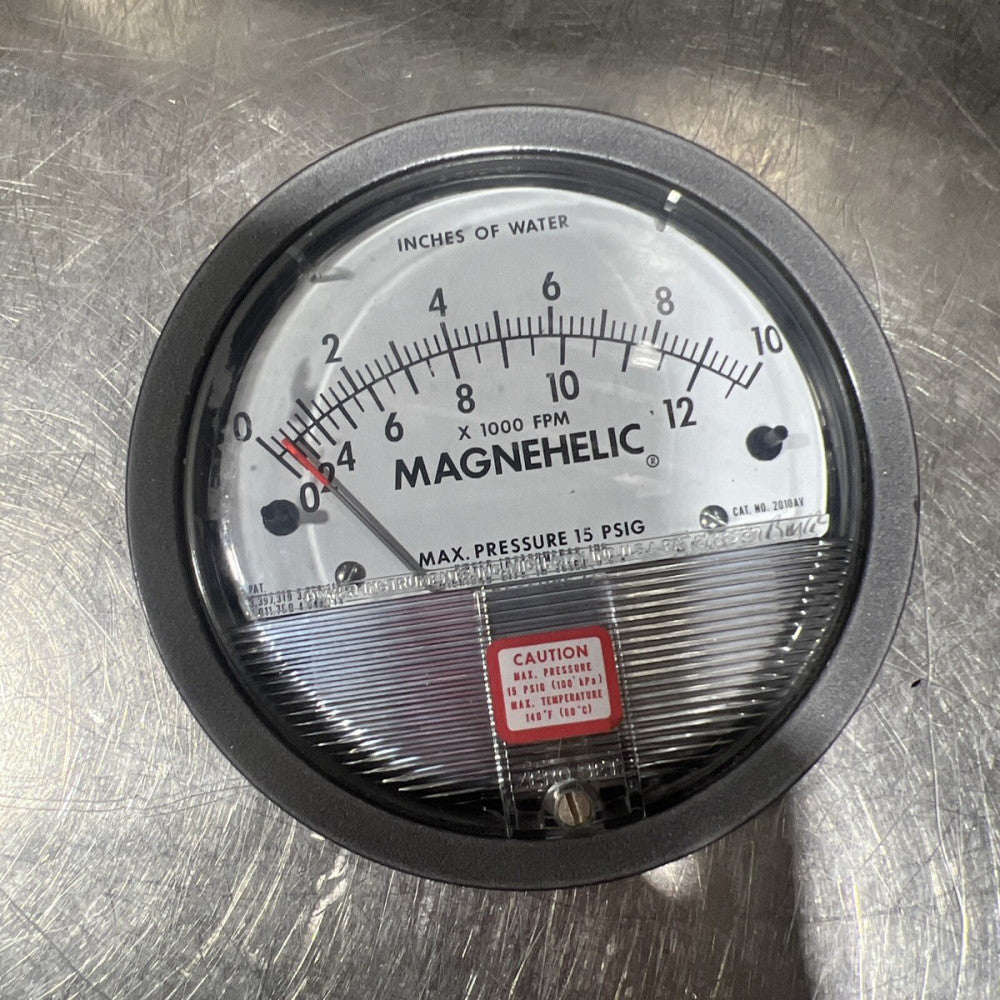 Dwyer 2010AV Magnehelic Differential Pressure Gauge (0-10"w.c. & 2000-12, 500