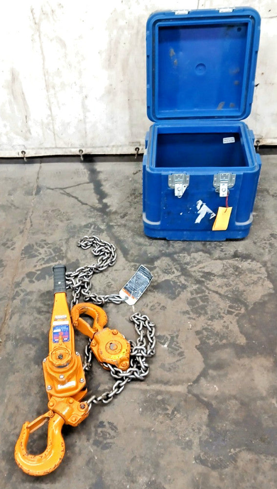 HARRINGTON LEVER HOIST CODE LB060B LOT NO L5A858 6 TON LBS CHAIN LENGTH 140 IN.