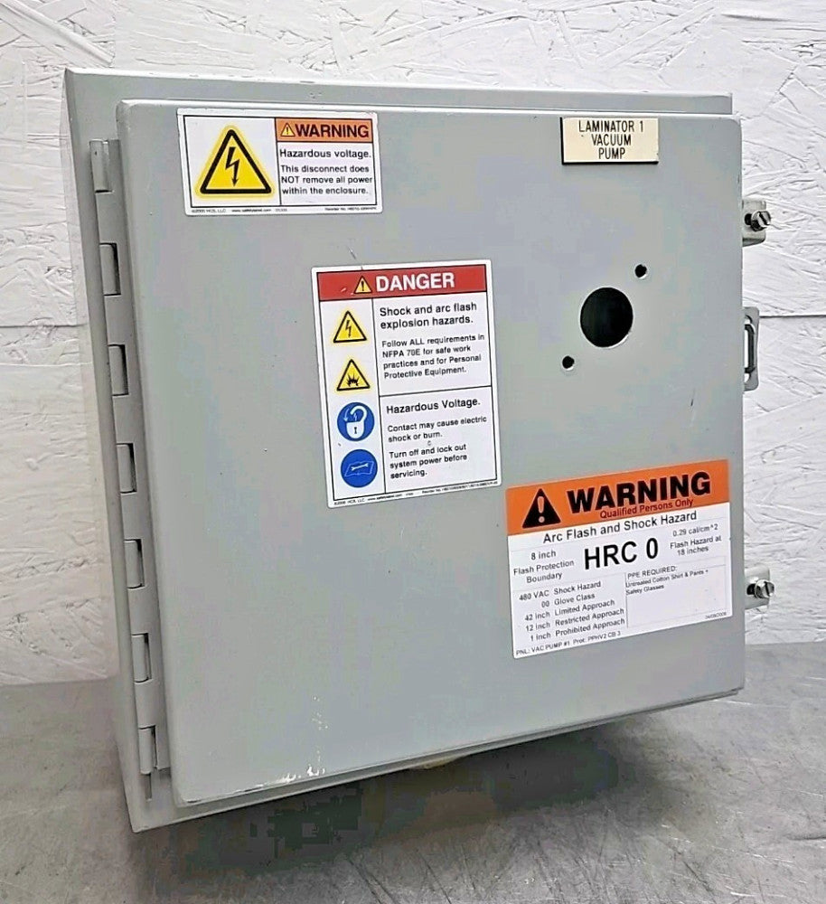 Hoffman A161608LP 16x16x8" Type 12 Wall Mount Electrical Enclosure W/Back Plate