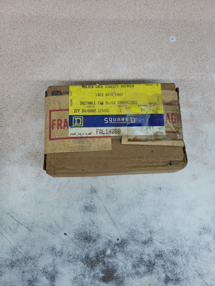 Square D FAL14080 1 Pole 80 Amp 18KA@ 277V  Circuit Breaker  New old stock!