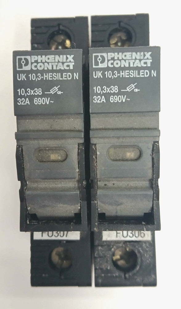 PHOENIX CONTACT FUSE TERMINAL BLOCK 60947-3 400/690 VOLT 32 AMP     LOT OF 2