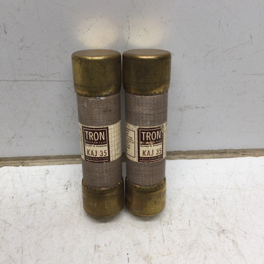 BUSSMANN BUSS TRON KAJ 35 Rectifier Fuse 35 AMP 600VAC KAJ35 (LOT of 2)
