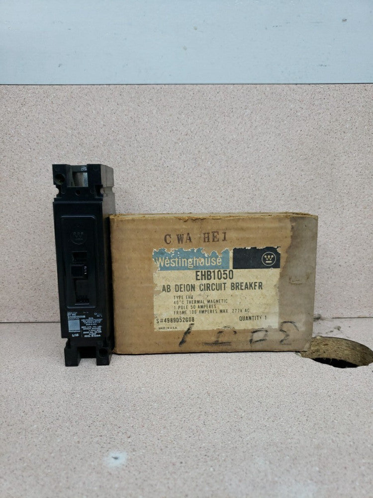 Westinghouse EHB1050, 50 Amp, 277 Volt, 1 Pole, Circuit Breaker-New old stock!