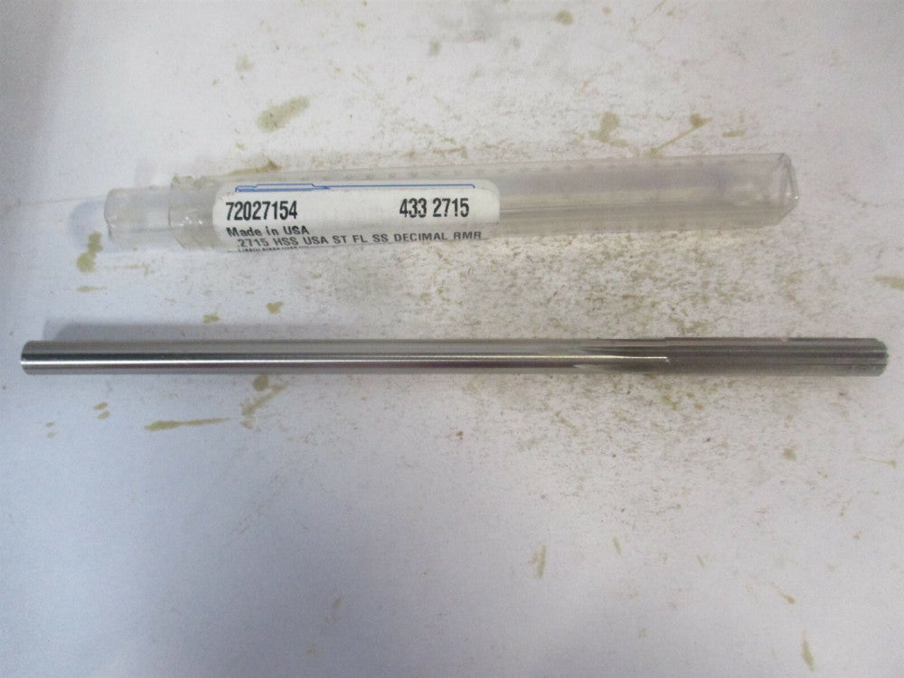 (433-0.2715) 0.2715" x 1-1/2" x 6" Straight Shank HSS 6-Flute Chucking Reamer 