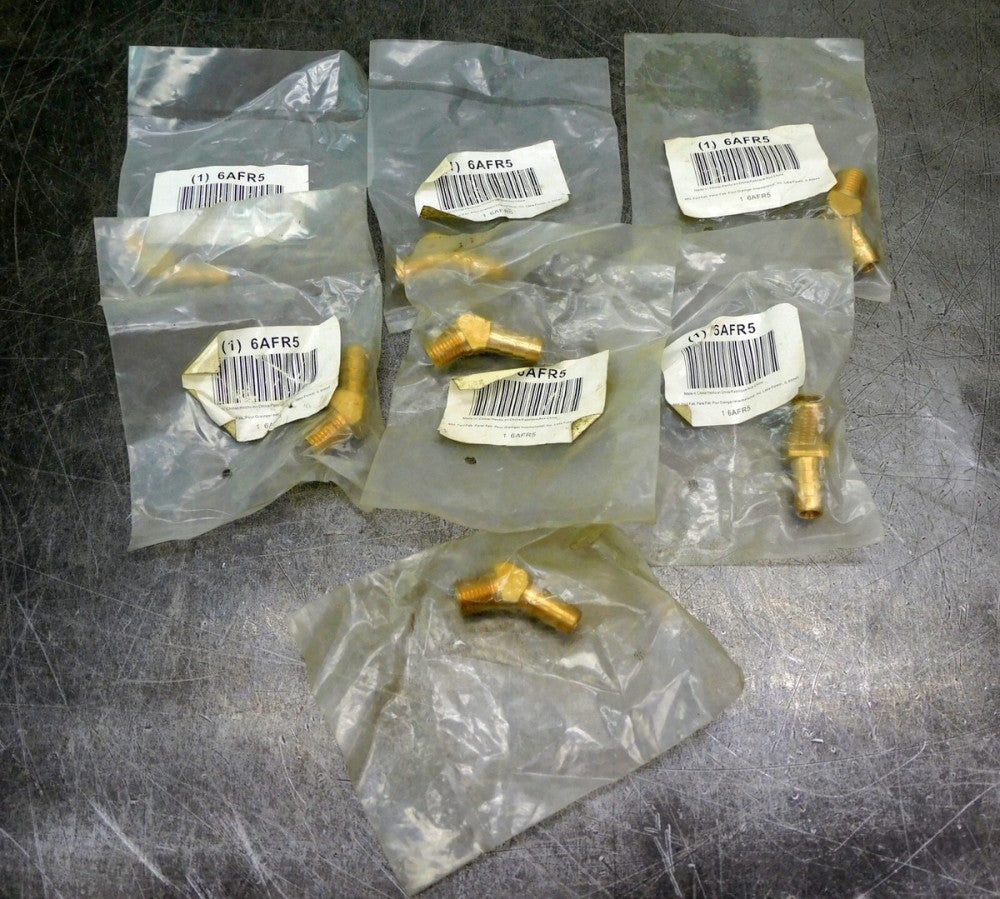 Grainger 6AFR5 Barbed Hose Fitting for Hose ID 3/8"NPT 1/4NPT Lot of Seven (7)